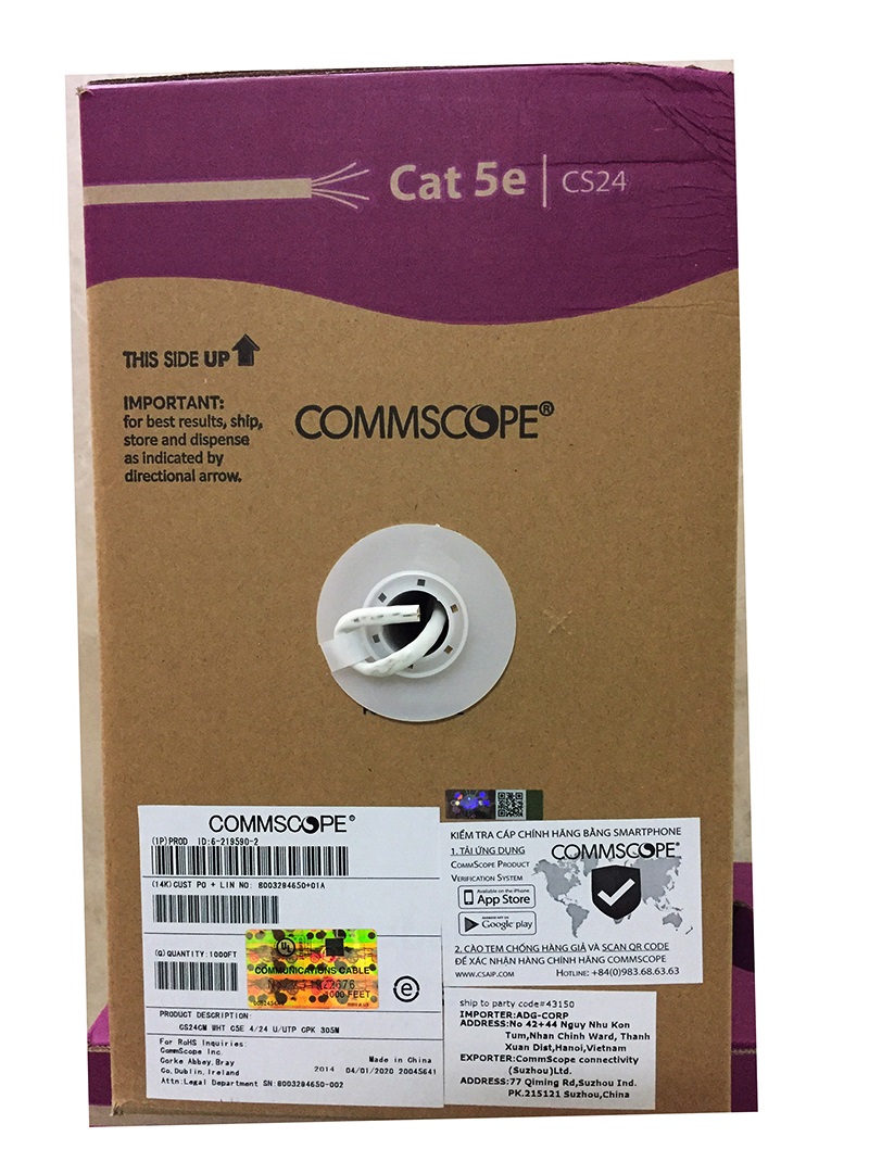 Dây,Cáp mạng Cat5 COMMSCOPE Chính hãng  PN:6-219590-2